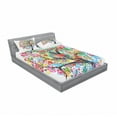 thumbnail image 3 of Tree of Life Bedding Set with Sheet & Covers, Colorful Tree with Lines and Heart Leaves Love Life Celebration Art, Printed Bedroom Decor 2 Shams, 4 Sizes, Multicolor, by Ambesonne, 3 of 3