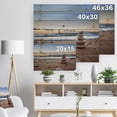 thumbnail image 5 of Designart 'Stones Balance on Sandy Beach' Seashore Print on Natural Pine Wood, 5 of 5