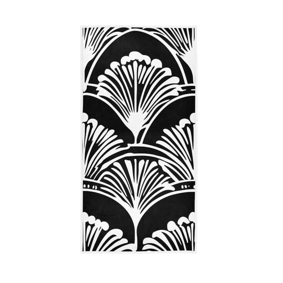Black and White Line Shell Face Towel Absorbent Hand Towels Bath Sport Gym