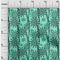 thumbnail image 2 of oneOone Cotton Silk Dusty Teal Green Fabric Floral Silhouette Fabric For Sewing Printed Craft Fabric By The Yard 42 Inch Wide, 2 of 4
