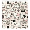 thumbnail image 4 of Ambesonne Cat Shower Curtain, Pastel Simplistic Drawn Kitties, 69"Wx70"L, Rose and Pale Grey, 4 of 4