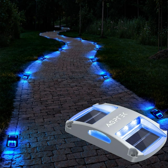Luces solares para entrada AGPTEK, paquete de 20, luz azul impermeable