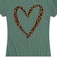 thumbnail image 3 of Instant Message - Leopard Print Heart Outline - Women's Short Sleeve Graphic T-Shirt, 3 of 6