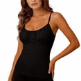 thumbnail image 5 of LIZUOJUN Under $8 Women Tank Tops Built-in Bra Racerback Slim-Fit Camisole Plus Size Sleeveless Casual Shirts Trendy Workout Tops For Athletic Running Gym Yoga, Black, Camisole, L, 5 of 9