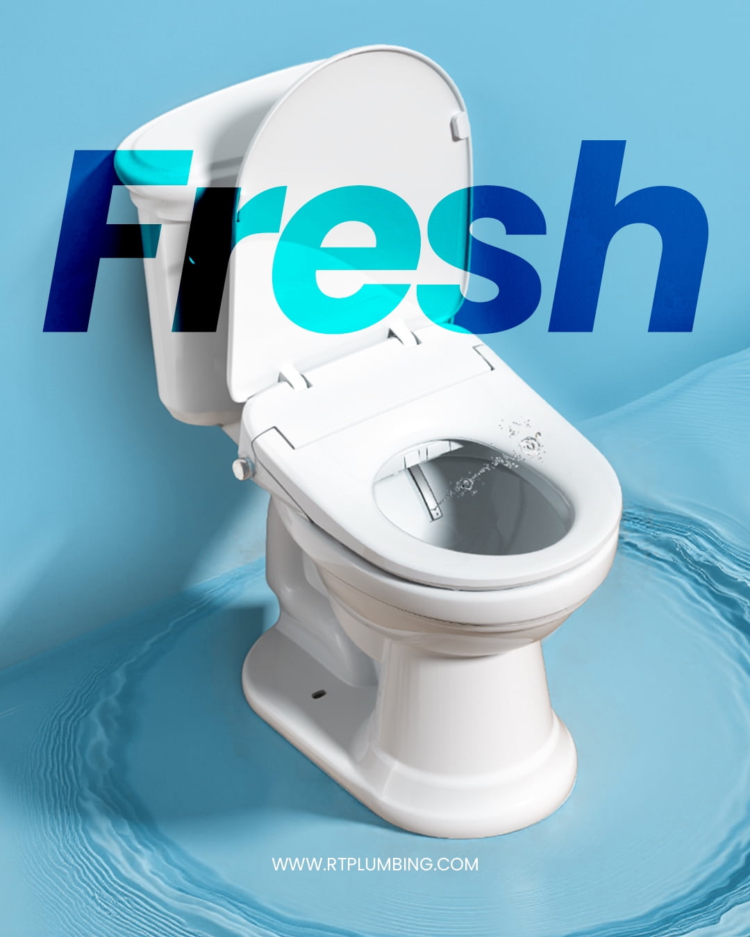 R&T V3200 Elongated Bidet Toilet Seat, Electric Bidet Seat with Adjustable Warm Water, Air Dryer, Heated Seat, Night Light, Deodorization