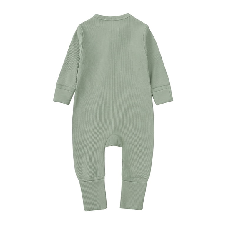 AJIWYH Baby Boy Clothes Baby Ribbed Pajamas Girls Boys Zipper Long
