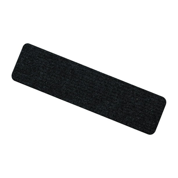 Tapetes para escaleras de 76 x 20 cm con peldaños adhesivos reutilizables. Cinta protectora para escaleras de interior. Negro