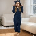thumbnail image 3 of WOYY Toddler Girls Onesie Hooded Romper Soft Warm Winter Zipper Jumpsuit, Sizes 3-4T, 3 of 4