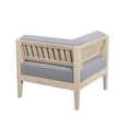 thumbnail image 6 of Linon Sorrell Acacia Corner Outdoor Lounge Chair with Cushions, Natural/Gray, 6 of 13