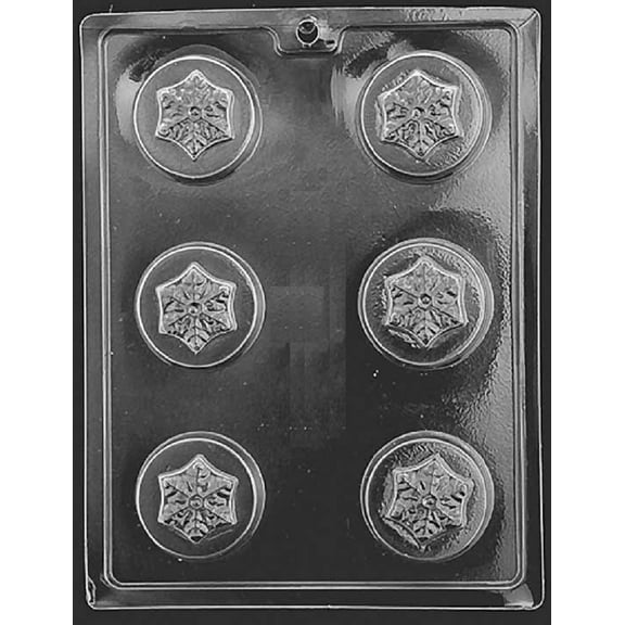 Grandmama's Goodies C455 Christmas Snowflake Oreo Cookie Christmas Chocolate Candy Soap Mold with Exclusive Molding Instructions