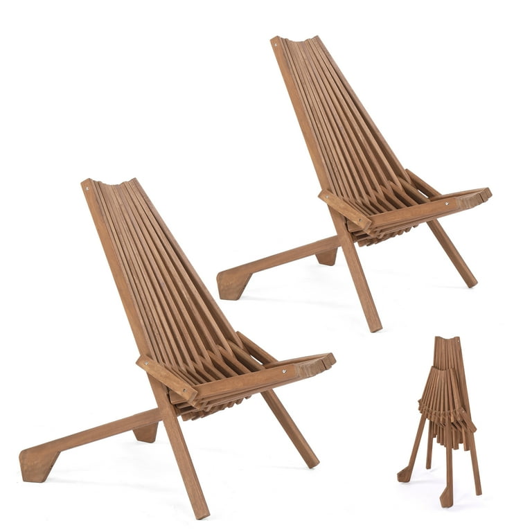Ktaxon 2 Pack Wood Folding Chair, Acacia Wood Chairs for