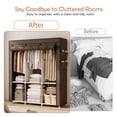thumbnail image 4 of Baokaler Clothes Storage with 6 Shelves, Clothes Hanging Rack with Cover, 16mm Metal Tube Frame Closet Organizer for Bedroom, Living Room, Garage, Dorm, Coffee, 4 of 11