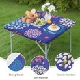 thumbnail image 4 of Colorful Floral Dots Pattern Square Fitted Tablecloth with Elastic Edge,Square Table Cover,Washable Elastic Table Cover for Home Kitchen Party Decor 34"x34", 4 of 6