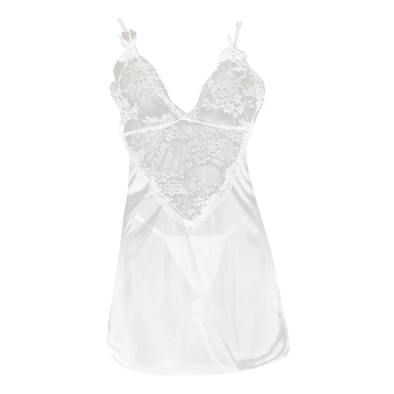 Long negligee, lace cups, high slit, eyelash lace