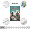 thumbnail image 2 of Toronto Retro Travel Poster Vintage Canadian City Tourism with CN Tower & Museum Canvas Poster, 2 of 8