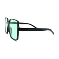 thumbnail image 3 of Womens Pop Color Lens Oversize Thin Plastic Butterfly Sunglasses Black Green, 3 of 4