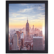 Frame Amo 10x12 Black Contemporary Wood Picture Photo Frame, Flat Border