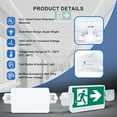 thumbnail image 3 of Qllite Running Man Exit Sign LED Emergency Light with Battery Backup, ULC Certified, Adjustable Dual-Head Emergency Lighting Fixtures Commercial Use, 120V-347V AC Running Man Right Arrow, Double Side, 3 of 6