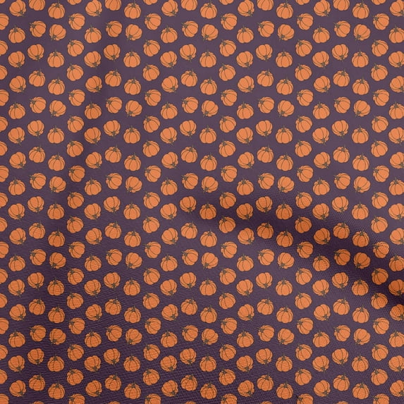 oneOone Cotton Poplin Purple Fabric Pumpkin Sewing Fabric By The Yard Printed Diy Clothing Sewing Supplies 42 Inch Wide