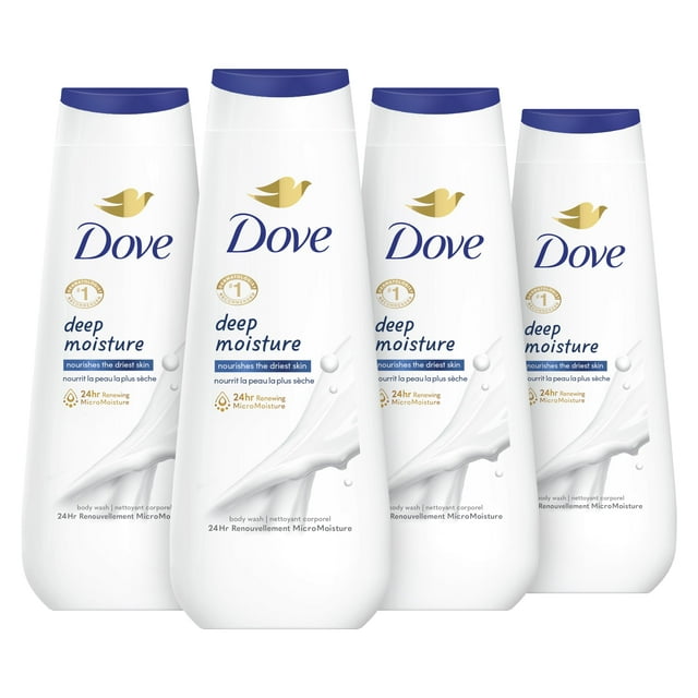 Gel de baño Dove Deep Moisture de 4 x 500 ml para piel seca