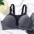 thumbnail image 2 of No Underwire Classic Bra for Women, Full Coverage Scoop Neck Underwear with Adjustable Straps, Light Support for Daily Wear | VerBelle,Dark Gray XL, 2 of 9