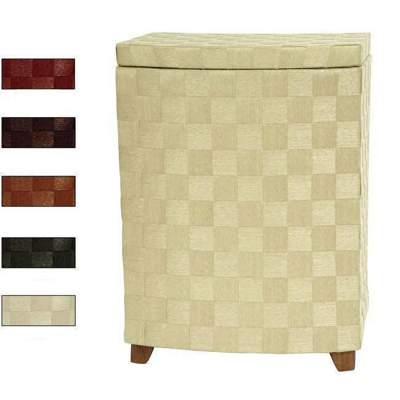 Red Lantern Handmade 27-inch Natural Fiber Laundry Hamper in Mahogany Finish