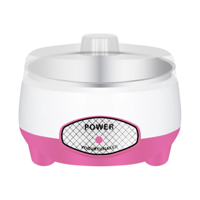 Pequeña máquina de yogur, Mini máquina automática de yogur, regalos para hombres y mujeres, ahorro de energía, herramientas de yogur DIY para el hogar Forro de acero rosa.