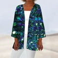 thumbnail image 2 of TrendVibe365 Lightweight Cardigans for Women Summer Open Front 3/4 Sleeve Shirts Button Loose Casual Blouse Draped Flowy Cover Up Everyday Wear Beach Vacation Outfits Trendy Going Out Cardigan, 2 of 5