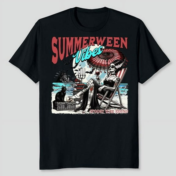 Summerween Shirt, Bride Of Frankenstein Shirt Men's And Women's Graphic Tee 100% Cotton by TBun, Full Sizes S-5XL