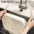 thumbnail image 3 of Foldable Hanging Sink Drain Basket Stretchable Kitchen Colander with Flip Cover Space Saving Food Strainer, Multi-functional Faucet Storage Rack Draining for Fruits Vegetables Utensils(White), 3 of 5