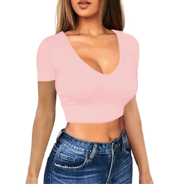 T-shirts pour Femmes, Solide, Aguichant, Hot Girl, Col Carré, Ajusté, T-Shirt, Haut Décontracté, Femmes, RD2 m