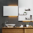 thumbnail image 7 of Floating Wall Shelves Set of 3, Rustic Wood Wall Mounted Storage Shelves with Triangle Metal Brackets, 7 of 7
