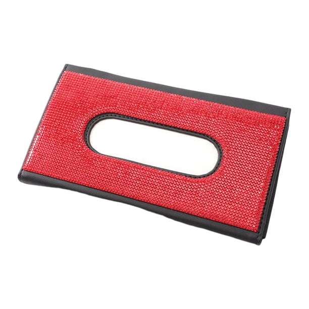 Toystoory Soporte para pañuelos de coche, visera de cuero PU, servilletero, caja de papel para camión, accesorios de organización de decoración Almacenamiento y organización del hogar Rojo Toystoory HA075312-03