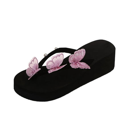 

VerPetridure Sandals for Women Dressy Summer Summer Women Thick Bottom Slope Heel Shoes Beach Sandals Roman Casual Slippers Flip Flops