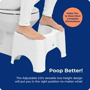 Squatty Potty 2.0 Adjustable Toilet Bathroom Stool, 7in - 9in, White