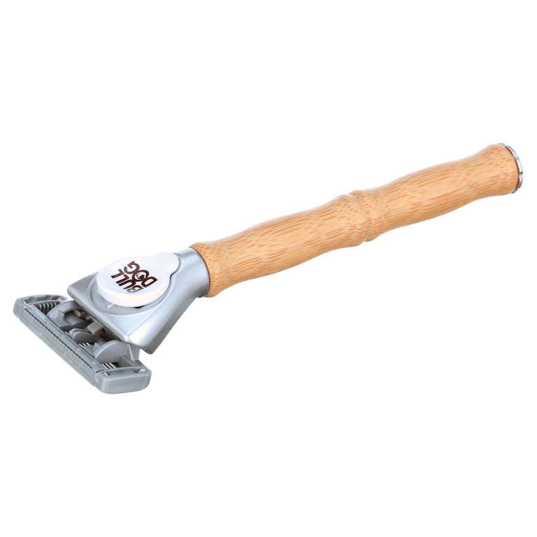 Bulldog Original Men's 5-Blade Bamboo Razor Handle with 2 Bulldog Original Men's 5-Blade Bamboo Razor Handle with 2