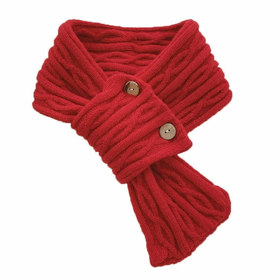 Aoochasliy Winter Scarfs Christmas Women's Solid Small Scarf Cute Girl Versatile Warm Neck Protection Knitted Wool Neck Scarf