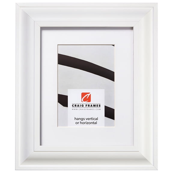 Craig Frames Contemporary Upscale, 20x30 inch Satin White Picture Frame Matted for a 16x24 Photo