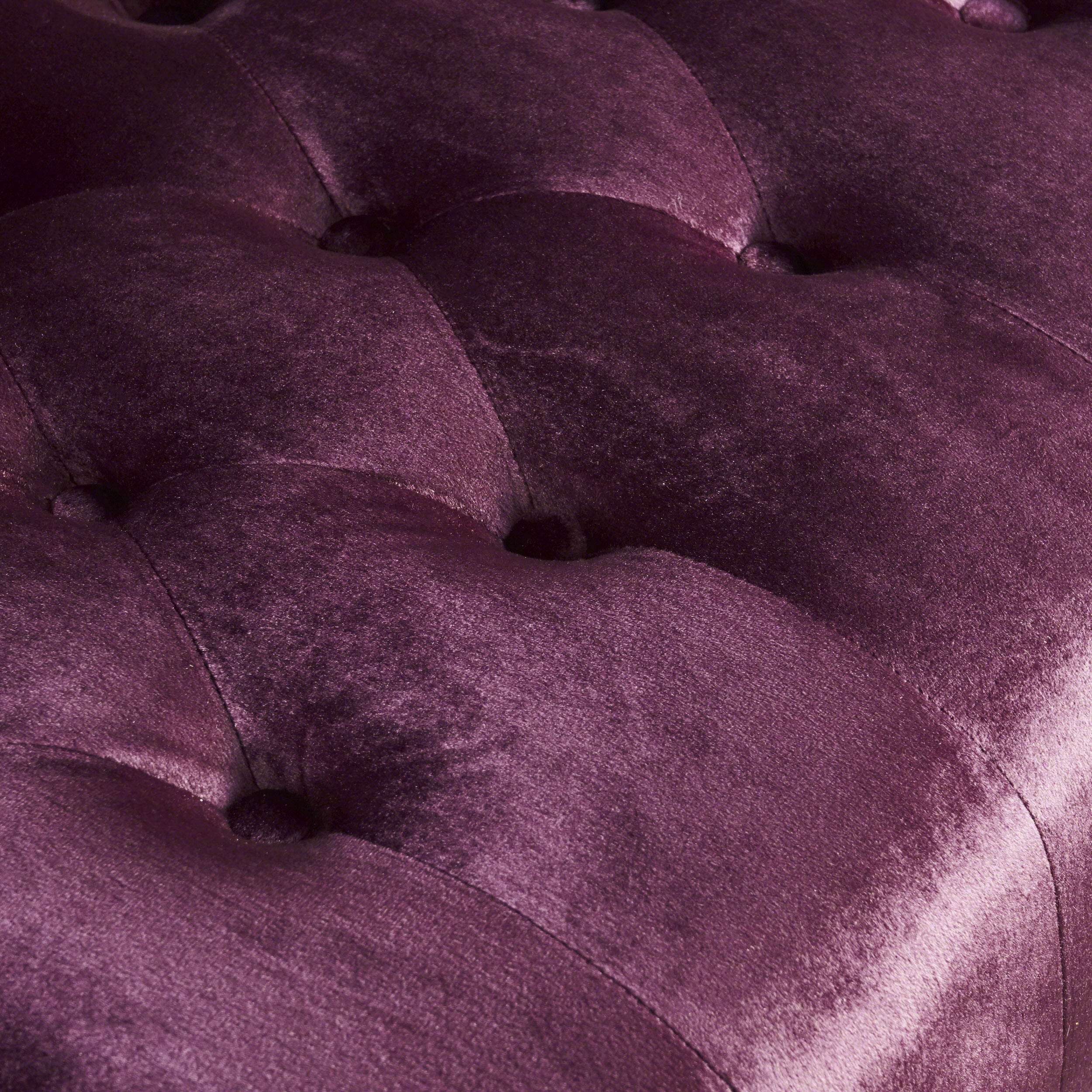 Noble House Lawrence Button Tufted Velvet Loveseat, Raisin