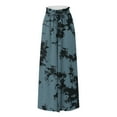 thumbnail image 4 of YDKZYMD Wool Pants Women Wide Legs Elastic Boho Ruffle Drawstring Pants Floral Palazzo Beach Loose Petite with Pocket Trousers Summer Comfy Plus Size Casual Pants Black 5XL, 4 of 4