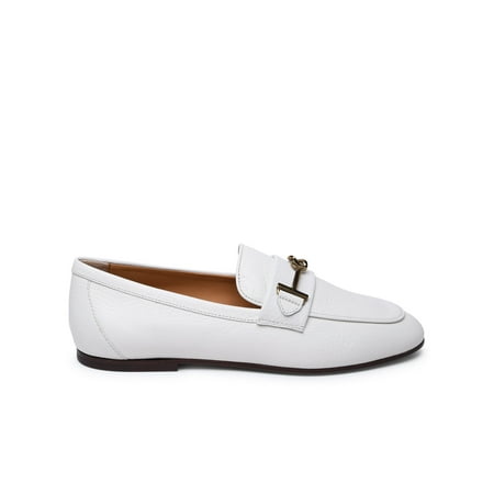 

Tod s Woman White Leather Loafers