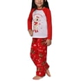 thumbnail image 3 of Kmbangi Ensemble de Pyjamas de Noël pour la Famille, Imprimé Cerf Col Rond Hauts+pantalons, 3 of 9