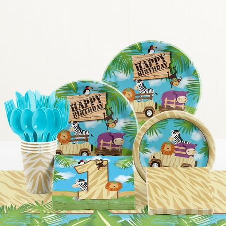 Safari Adventure 1st  Birthday  Party  Supplies  Kit  Walmart com