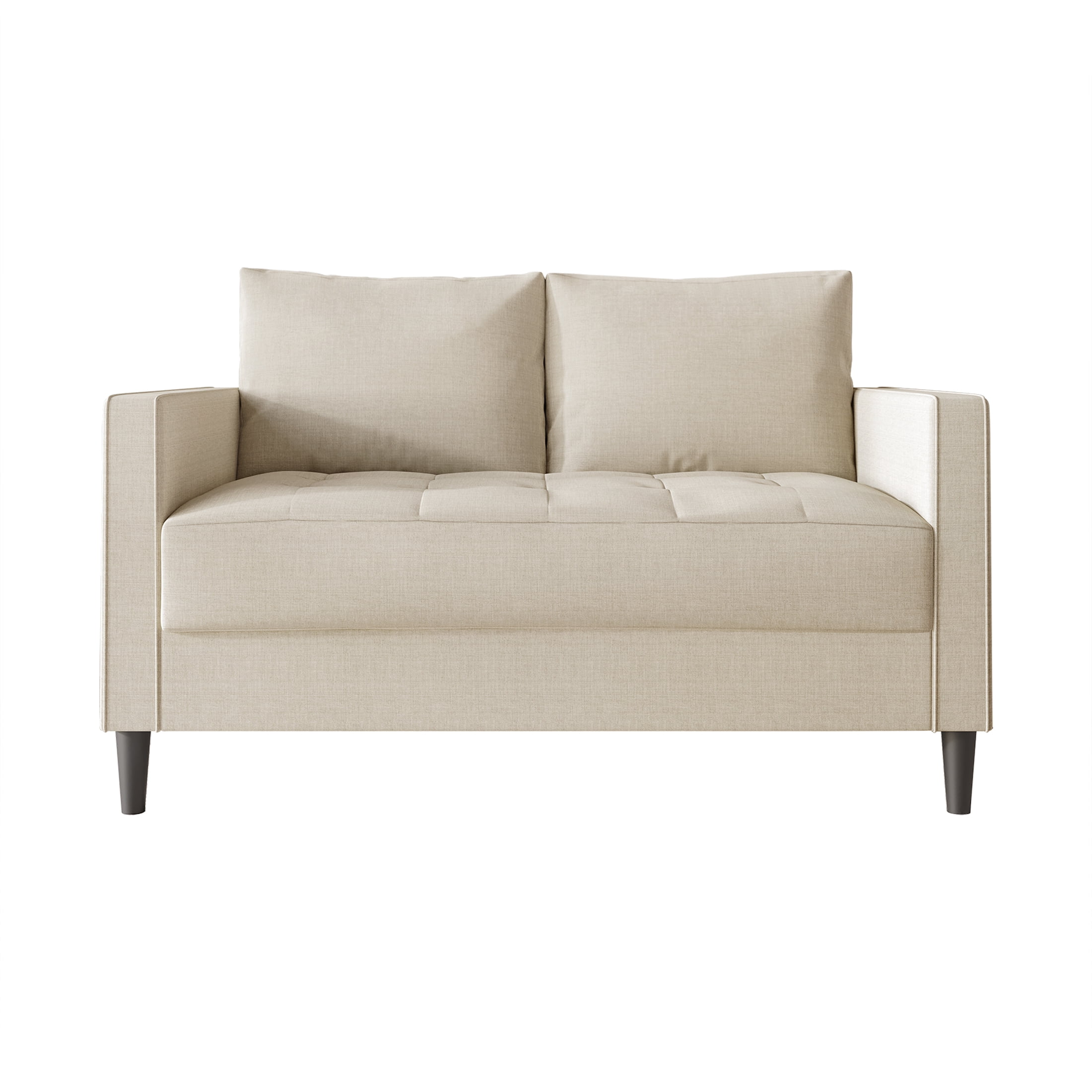 Castle Place Classic Linen Upholstered Loveseat, Beige