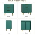 thumbnail image 4 of M optimized Fluted 3 Drawers Dresser for Bedroom, Wooden Chest of Drawers with Metal Handle & Legs, for Living Room, Hallway, 4 of 7