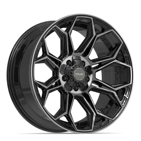4PLAY Wheels 4P83 20 Inch Rim Fits 5x127 & 5x139.7 20x9 Gloss Black Brushed with Tinted Clear (1)
