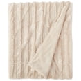 thumbnail image 1 of Madison Park Jeté en Polyester Brossé Long Tricoté, 50 par 60 Pouces, Ivoire, 1 of 3
