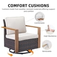 thumbnail image 5 of PARKWELL 4-Piece Outdoor Swivel Gliders Rocker with Soft Cushions,Ottoman Seat Foot Rest,All-Weather Wicker Patio Conversation Seating Furniture Set for Deck or Garden,Beige, 5 of 10