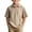 Khaki, variant on Grblisyd Boys Girls Polo Shirts Kids Solid Color Button Up Short Sleeve School Uniform V Neck Cotton Linen Shirt 10-12 Years