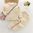 thumbnail image 2 of LUOGENLI Little Girls Outfits 4T-5T Summer Children's Warm Underwear Set Clip Cotton New Baby Warm Thickening Plus Cotton Undercoat Winter Children's Clothing 18-24 Months, 2 of 3